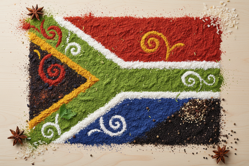 South African flag made from spices